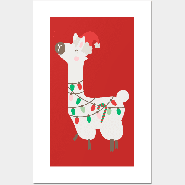 Christmas llama Wall Art by melomania